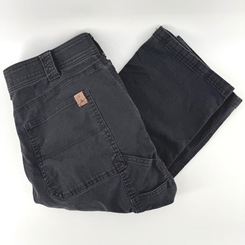 Coleman‎ Carpenter Utility Pants Mens 35x28.5 Gray Canvas Workwear Straight Leg